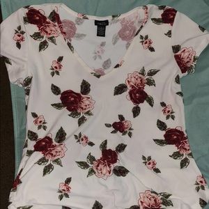 Cute Floral V-Neck Top